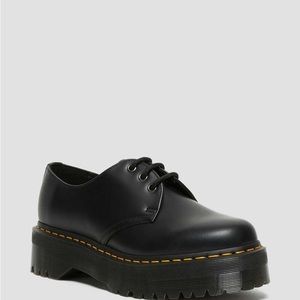 dr. martens 1461 smooth leather platform shoes, women's size 7, black
